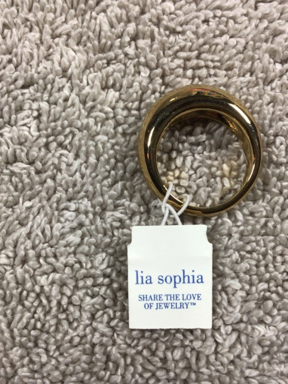 lia sophia chunky gold-toned dome ring